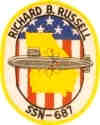 uss richard b russell ssn 687 submarine coffee mug patch